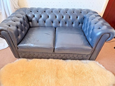 Chesterfield sofa bed, blue