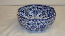 Antique Ashworth Bros Hanley Blue Chintz Ironstone Bowl Reg 659401