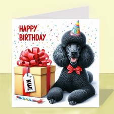 Personalised Standard Poodle Dog Birthday Card