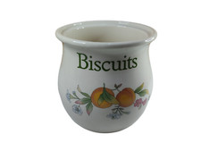 Cloverleaf Peaches and Cream Biscuit Jar / Barrel 16Cm Tall (Missing Lid)