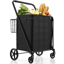 Black Folding Shopping Cart -