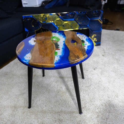 Handmade round resin coffee - handmade,