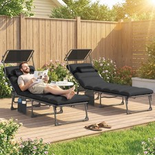Folding Sun Loungers Set of 2