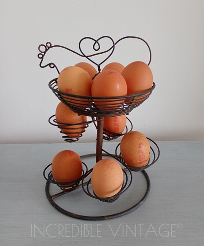 Vintage wire egg holder - vintage,