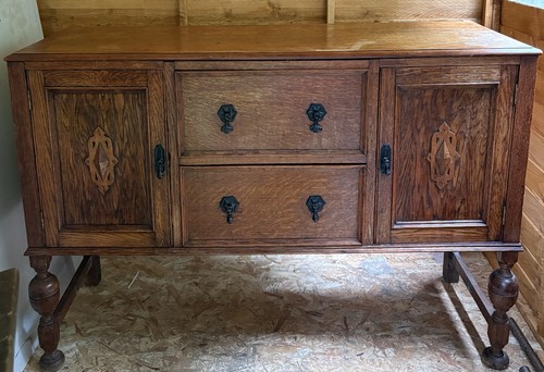 Vintage oak sideboard - oak,