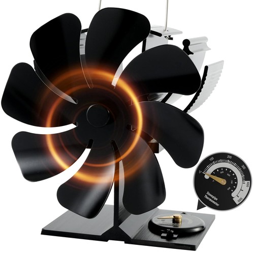 Blade heat powered stove fan - stove,