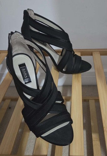 Zara black strappy heels 6 - zara,