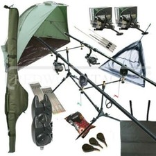 Deluxe Complete Full Carp Fishing Set up 10FT 3PC Rods Reels Alarms Tackle Bait