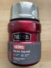 Thermos Food Flask Folding Spoon Red 470ml Stainless Steel Hot Cold SCRATCH