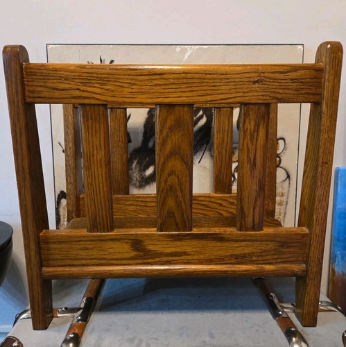 Vintage wooden magazine rack - vintage,