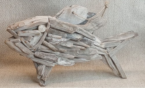 Driftwood mosaic fish - driftwood,