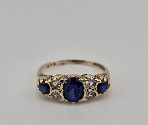 Vintage 9ct gold sapphire - 9ct,