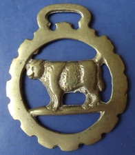 English Brass Horse Harness Medallion - Cow