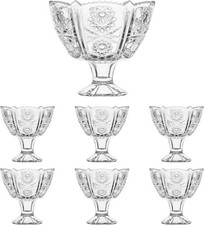 7 Piece Footed Glass Bowls Set