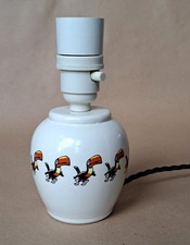 VINTAGE MID CENTURY 1950s GUINNESS TOUCAN POTTERY TABLE LAMP BASE RE-WIRED