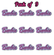 9 x Pink Barbie Logo Iron On
