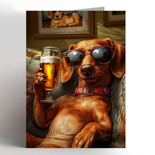 Dachshund birthday card - dachshund,