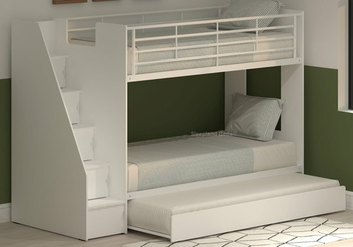 White dynamo bunk beds with - white,