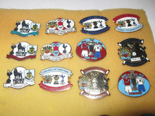 12 RARE OLD BURNLEY V TOTTENHAM HOTSPUR FOOTBALL CLUB ENAMEL MATCH PIN BADGES