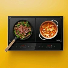 Double Induction Hob 2800W. Timer, 60 to 240⁰c, Heat Settings x10. VonShef. New