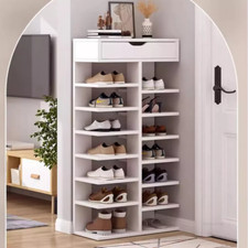 3/8/9Tier Shoe Storage Rack Standing with Drawer Organiser Unit Footwear Cabinet