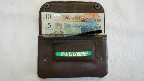 Soft leather tobacco pouch - leather,