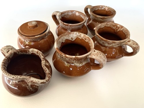 Vintage brown drip glaze - vintage,