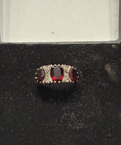 Garnet and white topaz silver - garnet,