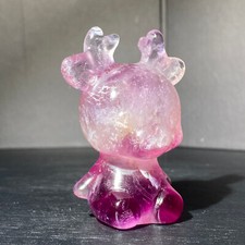 102g Natural Hand Carved Rainbow fluorite deer，fluorite deer，Quartz Crystal