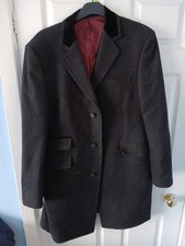 Men's M&S Crombie Herringbone Tweed Overcoat Size L
