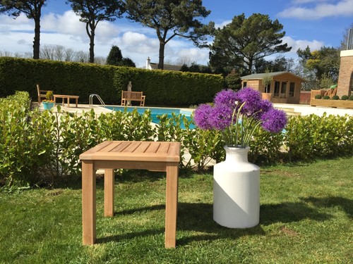 45cm square teak - garden, coffee