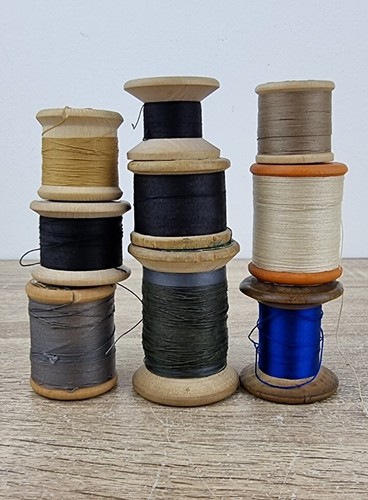 Vintage wooden cotton reels - wooden,