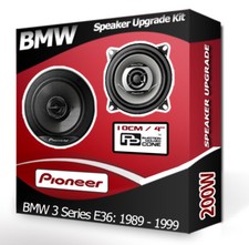 BMW 3 Series E36 Rear Side Shelf speakers Pioneer 4" 10cm car speaker kit 210W