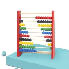 Wooden Wooden Abacus Red Blue Calculation Rack Calculation Bead  Kid Toys