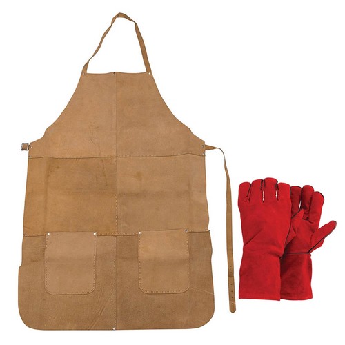 Leather welder apron - leather,