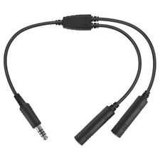 Pilot Headset Connection Cable Cord for Two Way Radio Double Plugs Compatibility