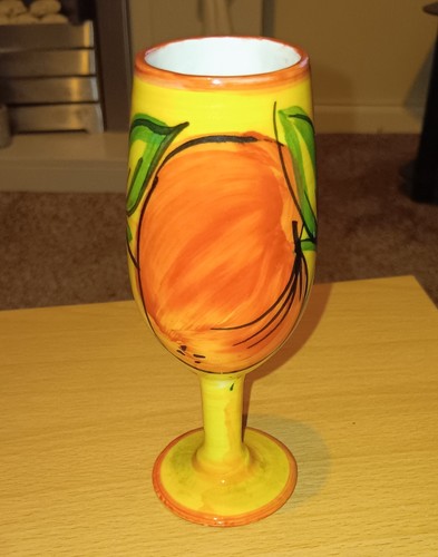 Hand painted ceramic goblet - ceramic,