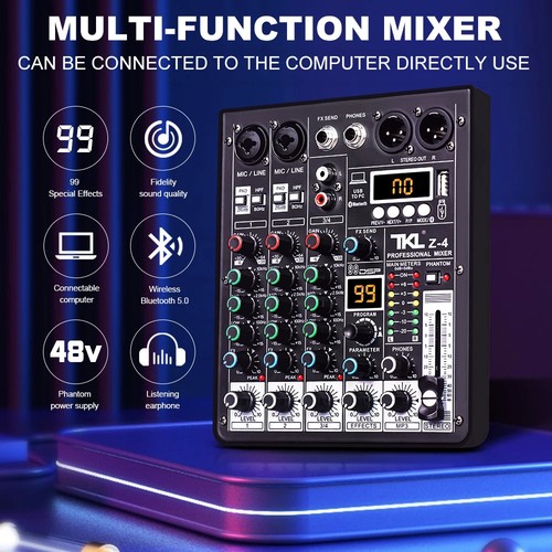 Channel audio mixer with - 4-channel,