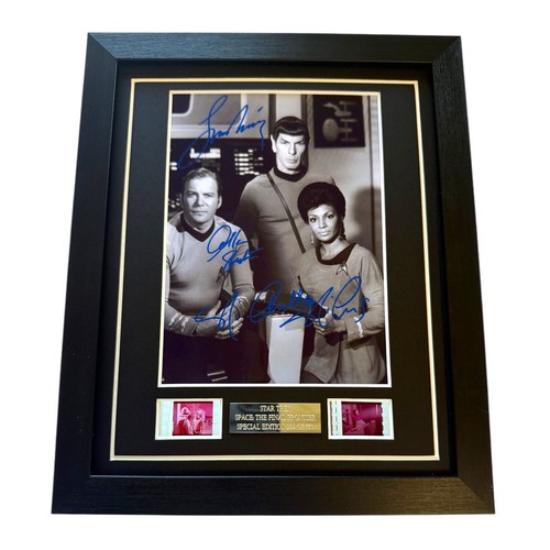 Star trek signed - star, framed