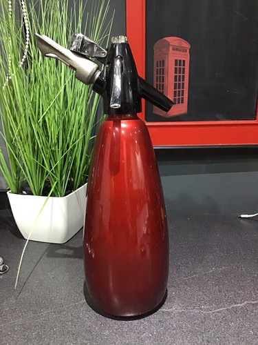 Vintage 1960s soda siphon - , red