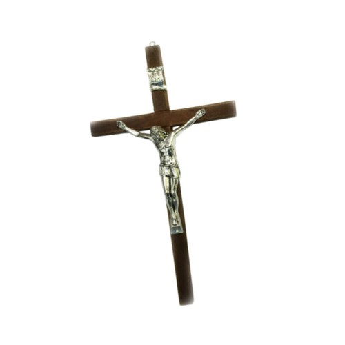 Wooden wall crucifix - wooden,