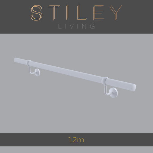 Matt white stair handrail wall - matt,
