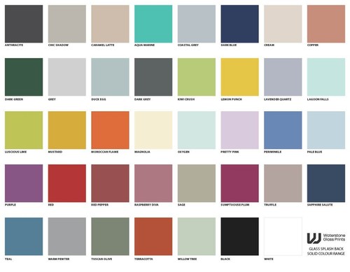 Coloured glass splashback with - splashback,