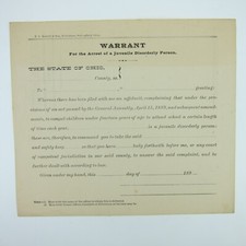 Antique 1890s Ohio Arrest