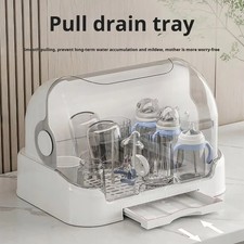 Portable Baby Feeding Bottle Drying Rack Tray Storage Shelf Holder Dustproof UK