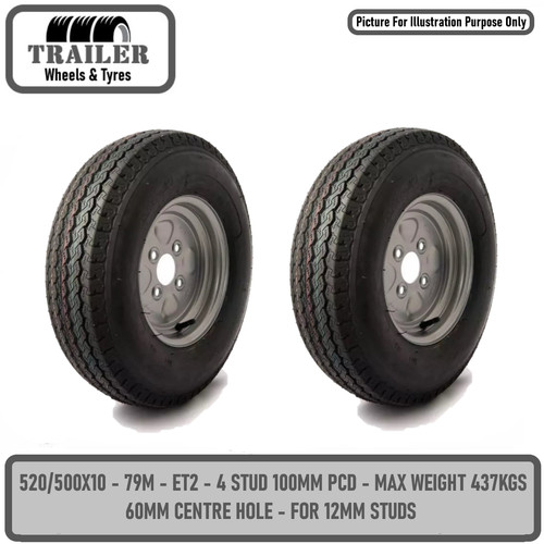 520 500x10 inch trailer wheel - 520/500x10,