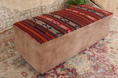 Vintage kilim pouf - pouf, –