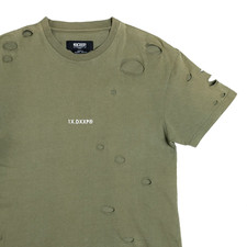 10.Deep Distressed T-Shirt Khaki Men’s Small Streetwear 1X.DXXP Logo
