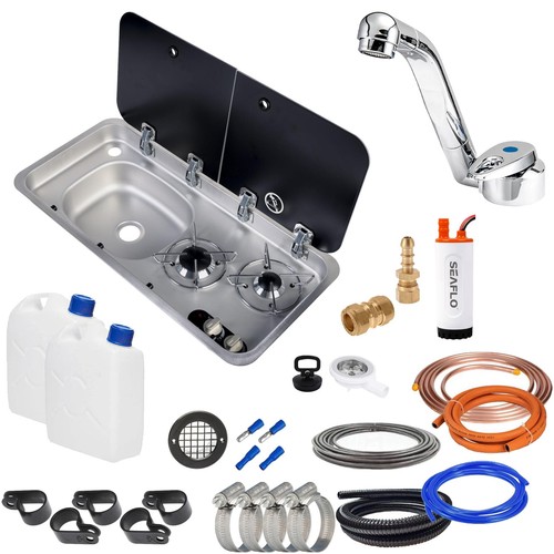 Navy load hob sink left - navy,