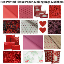 Red Tissue Paper Mailing Bags Shredded Paper Coloured Printed Easter Hampers 